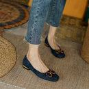 Bordeaux Sapatilha Feminina de Couro Suede com Salto