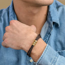Pulseira Masculina de couro Personalizável | Oferta Especial 50% OFF + Frete Grátis!