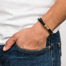 Pulseira Masculina de couro Personalizável | Oferta Especial 50% OFF + Frete Grátis!