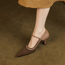 Bruxelas Sapato Scarpin Feminino de Couro