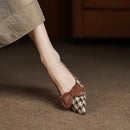 Vernet Sapatilha Feminina Xadrez de Bico Fino