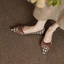 Vernet Sapatilha Feminina Xadrez de Bico Fino