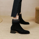 Auckland Bota Feminina Camurça Cano Curto com Zíper